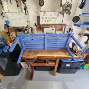 Assembly of garden bench