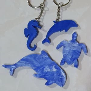 A few of the sea creatures made at our workshop and turned into keychains