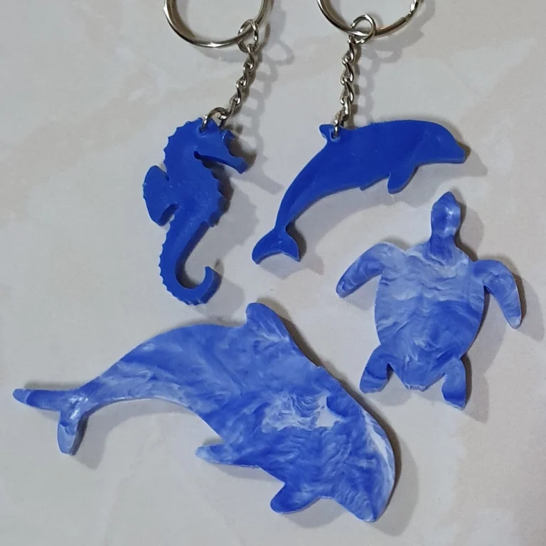 A few of the sea creatures made at our workshop and turned into keychains