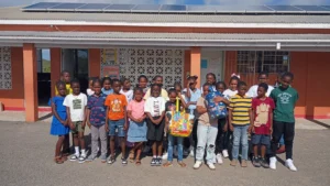 Students from the Newfield Primary Showcase show off all the bottlecaps they collected!