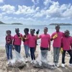 Students from the Sea View Farm Primary School complete the Beach Clean in Session 3