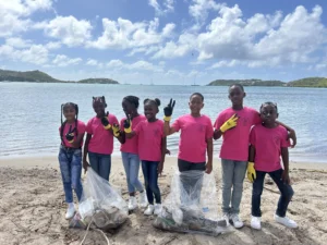 Students from the Sea View Farm Primary School complete the Beach Clean in Session 3