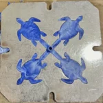 Turtles made from bottle caps in the molds